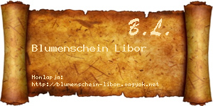 Blumenschein Libor névjegykártya